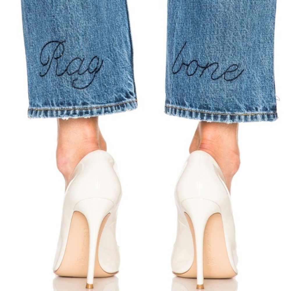 rag & bone X Boyfriend Embroidered Jeans Distresse